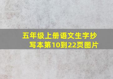 五年级上册语文生字抄写本第10到22页图片