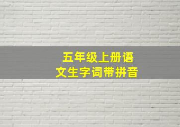 五年级上册语文生字词带拼音