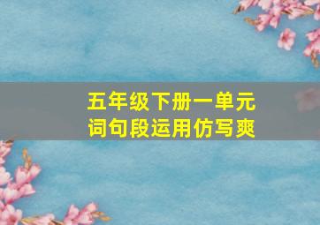 五年级下册一单元词句段运用仿写爽