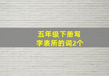 五年级下册写字表所的词2个