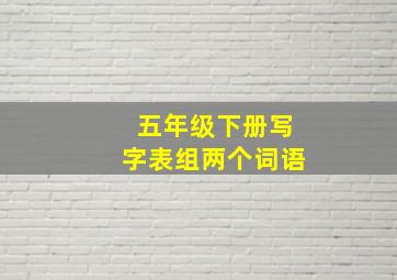 五年级下册写字表组两个词语