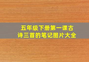 五年级下册第一课古诗三首的笔记图片大全