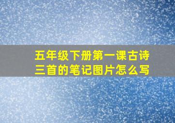 五年级下册第一课古诗三首的笔记图片怎么写