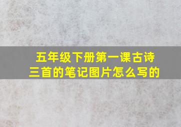 五年级下册第一课古诗三首的笔记图片怎么写的