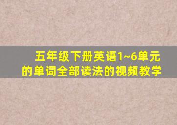 五年级下册英语1~6单元的单词全部读法的视频教学