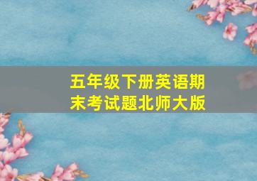 五年级下册英语期末考试题北师大版