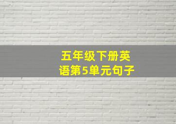 五年级下册英语第5单元句子