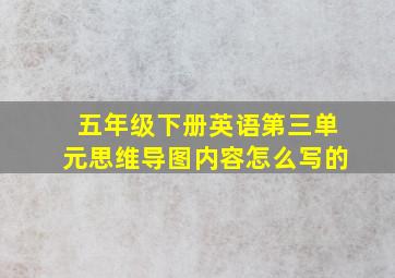 五年级下册英语第三单元思维导图内容怎么写的