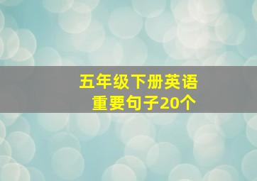 五年级下册英语重要句子20个