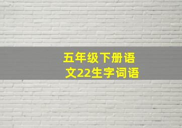 五年级下册语文22生字词语