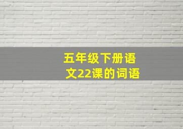 五年级下册语文22课的词语