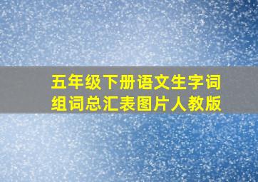 五年级下册语文生字词组词总汇表图片人教版