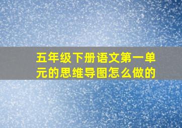 五年级下册语文第一单元的思维导图怎么做的