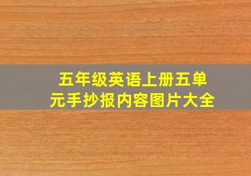 五年级英语上册五单元手抄报内容图片大全