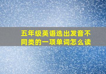 五年级英语选出发音不同类的一项单词怎么读