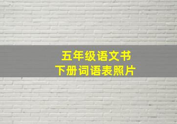 五年级语文书下册词语表照片