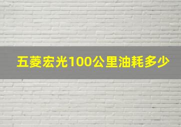 五菱宏光100公里油耗多少