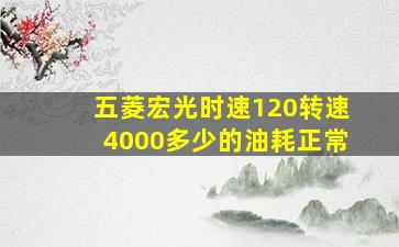 五菱宏光时速120转速4000多少的油耗正常