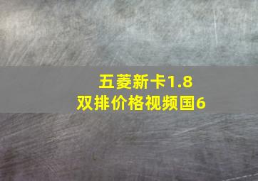 五菱新卡1.8双排价格视频国6