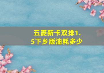 五菱新卡双排1.5下乡版油耗多少