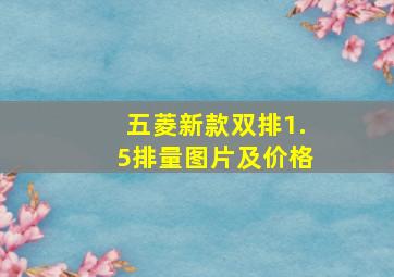 五菱新款双排1.5排量图片及价格