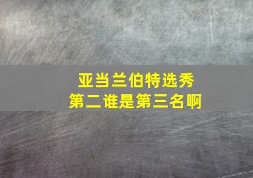 亚当兰伯特选秀第二谁是第三名啊