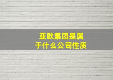 亚欧集团是属于什么公司性质