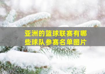 亚洲的篮球联赛有哪些球队参赛名单图片