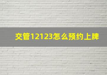 交管12123怎么预约上牌