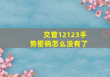 交管12123手势密码怎么没有了