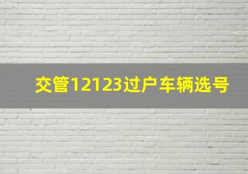 交管12123过户车辆选号