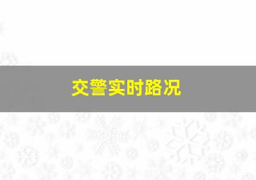 交警实时路况