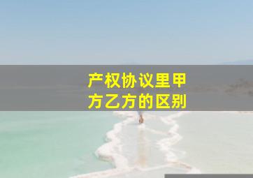 产权协议里甲方乙方的区别