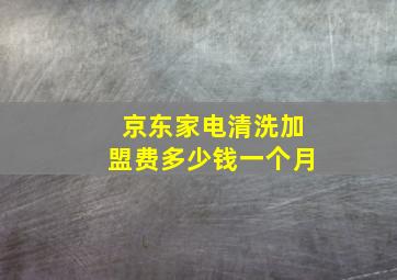 京东家电清洗加盟费多少钱一个月