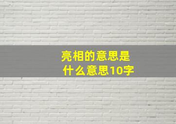 亮相的意思是什么意思10字