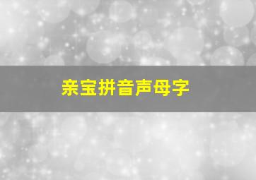 亲宝拼音声母字