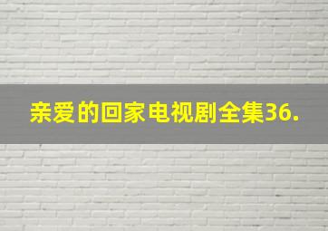 亲爱的回家电视剧全集36.