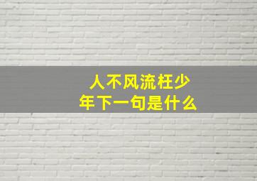 人不风流枉少年下一句是什么