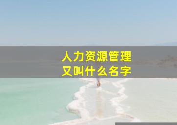 人力资源管理又叫什么名字