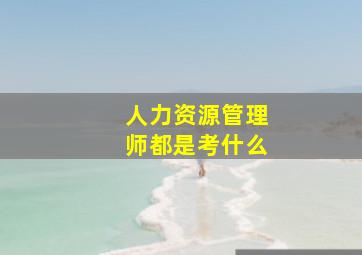 人力资源管理师都是考什么