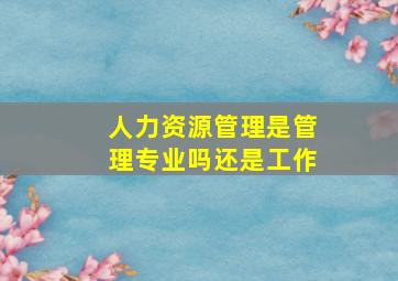 人力资源管理是管理专业吗还是工作