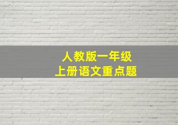 人教版一年级上册语文重点题