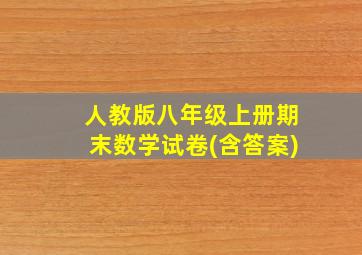 人教版八年级上册期末数学试卷(含答案)