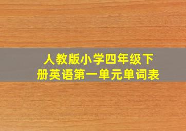 人教版小学四年级下册英语第一单元单词表