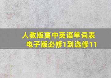 人教版高中英语单词表电子版必修1到选修11