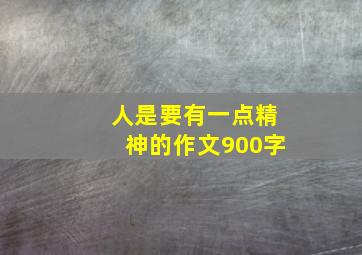 人是要有一点精神的作文900字