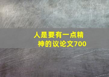 人是要有一点精神的议论文700