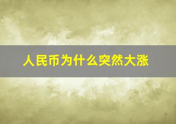 人民币为什么突然大涨