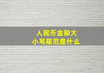 人民币金额大小写规范是什么