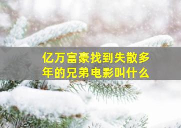 亿万富豪找到失散多年的兄弟电影叫什么